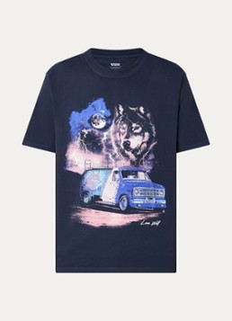 Levi's Heren T-shirt met print in de kleur Donkerblauw