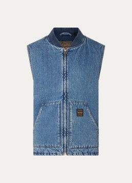 Levi's Heren Bodywarmer van denim met steekzakken in de kleur Indigo