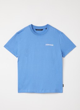 Airforce Jongens Diplopia T-shirt met logoborduring en backprint in de kleur Blauw, maat: 16J=176