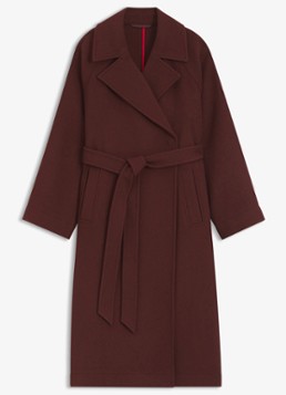 HUGO Dames Trenchcoat met strikceintuur in de kleur Brown Overflow-904 / Bruin