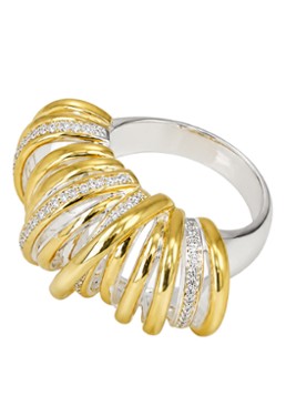 LOTT. Gioielli Dames Croissant ring verguld in de kleur Goud, maat: 55