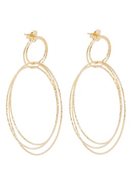 LOTT. Gioielli Dames Triple Hoops XL oorstekers verguld in de kleur Goud, maat: 1maat