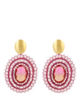 LOTT. Gioielli Dames Filled Oval 3 Rings with Stone L Jamie oorstekers verguld