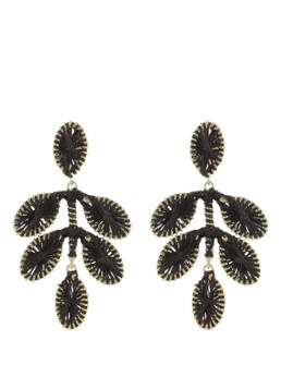 LOTT. Gioielli Dames Flower Leafs oorstekers verguld in de kleur Bruin, maat: OS