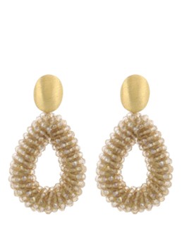 LOTT. Gioielli Dames Oorstekers verguld in de kleur Beige, maat: OS