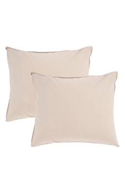 De Bijenkorf Home Kussensloop van katoensatijn 300TC in 2-pack Beige - Deal
