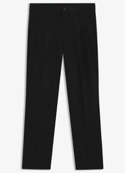 HUGO Heren Straight fit broek met persplooi in de kleur Zwart