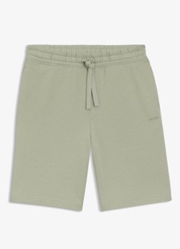 HUGO Heren Short van katoenen sweatstof met logoprint in de kleur Light/Pastel Green-337 / Groen