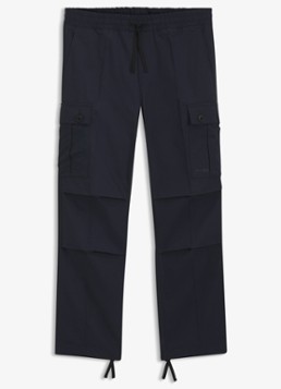 HUGO Heren Straight fit cargobroek met steekzakken in de kleur Blauw