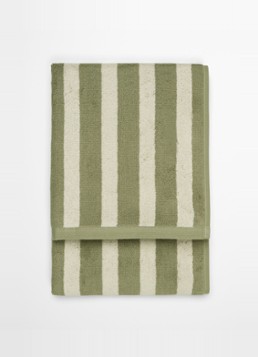 Marc O'Polo Heritage handdoek van katoen badstof Olijfgroen - Deal