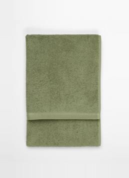 Marc O'Polo Timeless handdoek van katoen badstof Olijfgroen - Deal