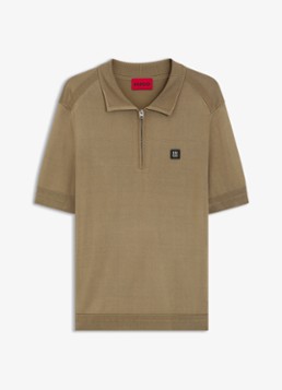 HUGO Heren Regular fit polo met logo in de kleur Beige Overflow-928 / Beige
