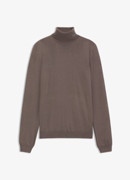 HUGO Heren Regular-fit trui van scheerwol met col in de kleur