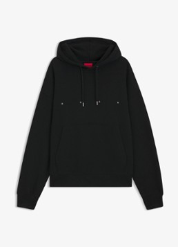 HUGO Heren Hoodie met logo- en backprint in de kleur Zwart