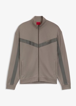 HUGO Heren Sweatvest met logo in de kleur Lichtbruin
