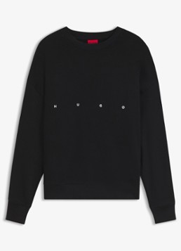 HUGO Heren Sweater met logo in de kleur Zwart