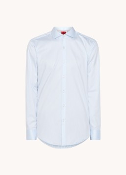 HUGO Heren Kason slim fit overhemd in de kleur Lichtblauw