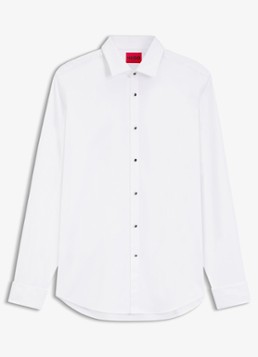 HUGO Heren Slim fit overhemd van katoen in de kleur Wit