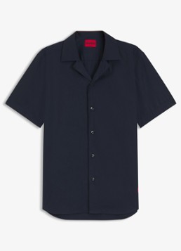 HUGO Heren Regular fit overhemd van katoen in de kleur Blauw