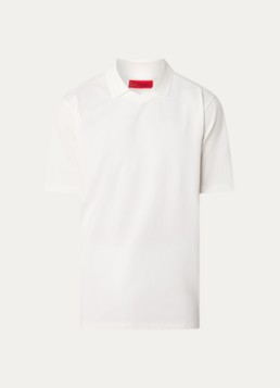 HUGO Heren Dimersve regular fit polo van piqué katoen in de kleur Gebroken wit
