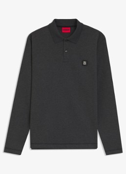 HUGO Heren Polo met logo in de kleur Donkergrijs