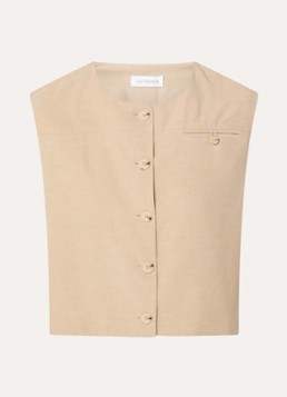 Alchemist Dames Masey gilet in linnenblend met borstzak in de kleur Beige