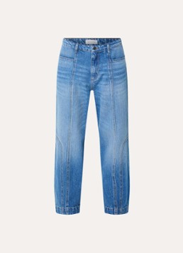 Alchemist Dames Abbi high waist tapered fit cropped jeans met medium wassing in de kleur Indigo