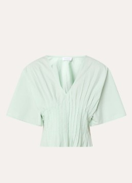 Alchemist Dames Pien top met plooien en trompetmouw in de kleur Lichtgroen