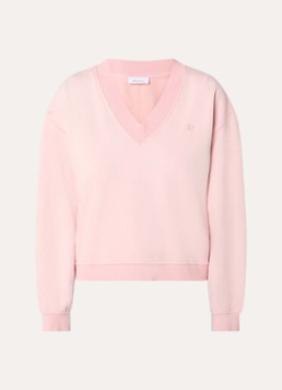 Alchemist Dames Gaia sweater met V-hals en logoborduring in de kleur Lichtroze