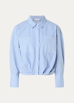 Alchemist Dames Jagger blouse met borstzakken en plooidetail in de kleur Lichtblauw