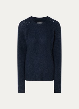 Alchemist Dames Sesame grofgebreide trui met ronde hals in de kleur Donkerblauw