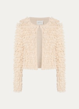 Alchemist Dames Sen grofgebreid vest met ronde hals in de kleur Creme