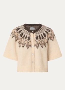 Alchemist Dames Mimosa fijngebreid vest met ingebreid patroon in de kleur Beige