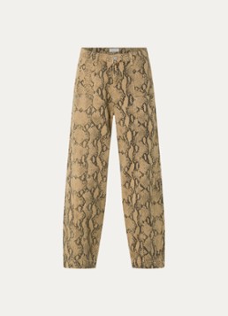 Alchemist Dames Abbi high waist tapered jeans met slangenprint in de kleur Camel
