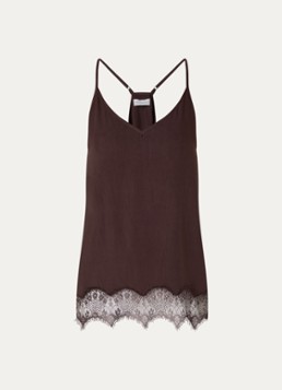 Alchemist Dames Mia top met details van kant in de kleur Donkerbruin