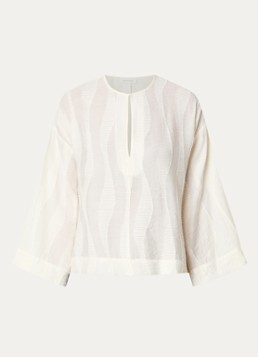 Alchemist Dames Milou tuniek met keyhole en structuur in de kleur Gebroken wit