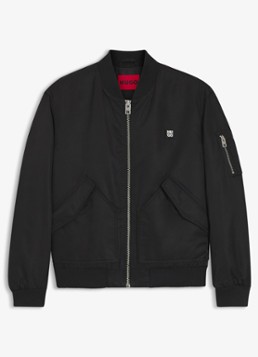 HUGO Heren Bomberjack met logo in de kleur Zwart