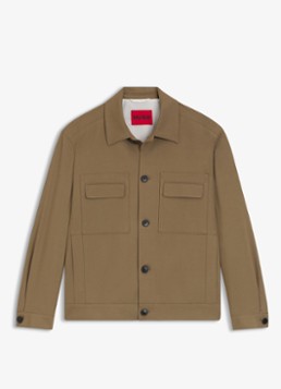 HUGO Heren Jack met borstzakken in de kleur Beige Overflow-928 / Beige