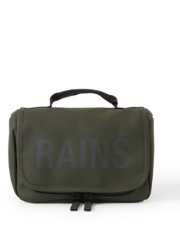 Rains Texel toilettas met waterafstotende coating en logo Donkergroen - Deal