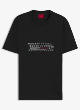 HUGO Heren T-shirt met logoprint in de kleur Zwart