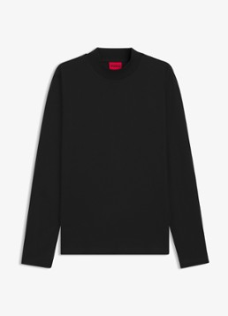 HUGO Heren Longsleeve met opstaande kraag in de kleur Zwart