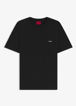 HUGO Heren T-shirt met logo- en backprint in de kleur Black-001 / Zwart
