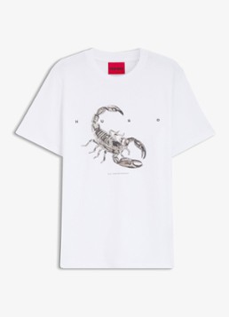 HUGO Heren T-shirt met logoprint in de kleur Wit