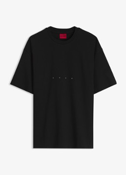 HUGO Heren T-shirt met logo- en backprint in de kleur Zwart
