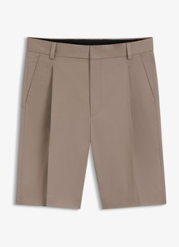 HUGO Heren Loose fit korte broek met plooien in de kleur Lichtbruin