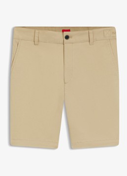 HUGO Heren Genar261S slim fit korte broek met stretch in de kleur Medium Beige-269 / Beige