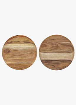 House Doctor Wood serveerschaal set van 2 Naturel - Deal