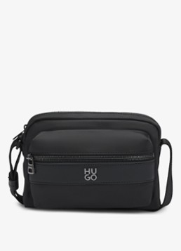HUGO Heren Crossbodytas met verstelbare schouderriem en logo in de kleur Zwart