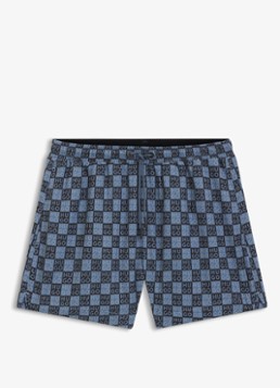 HUGO Heren Zwemshorts met logo in de kleur Dark Blue-401 / Blauw