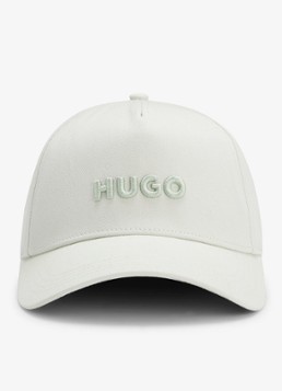 HUGO Heren Pet van katoenen twill met logo in de kleur Light/Pastel Green-331 / Groen